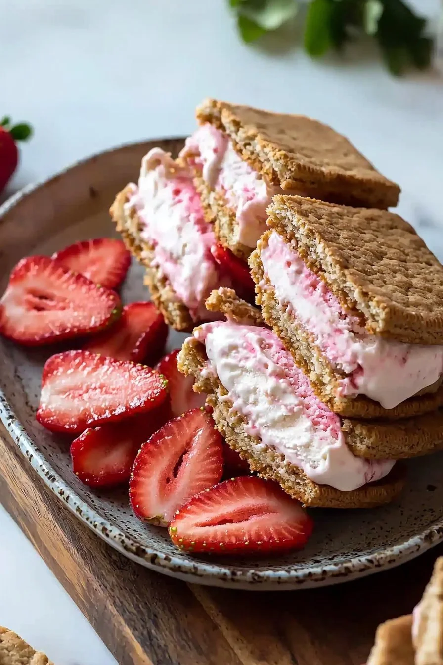Strawberry Ice Cream Sandwiches