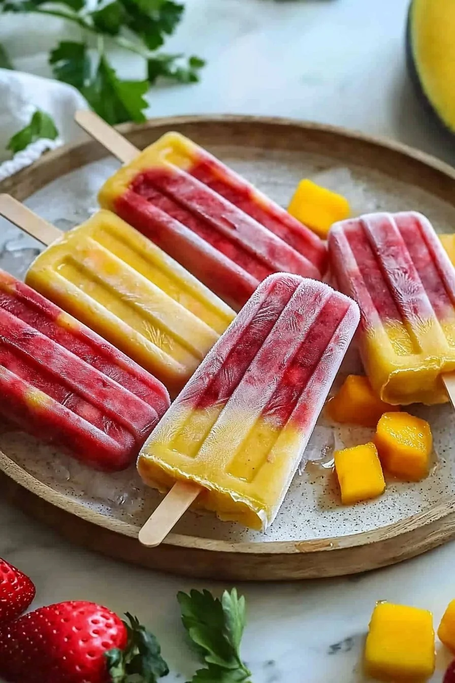 Strawberry Mango Ice Pops