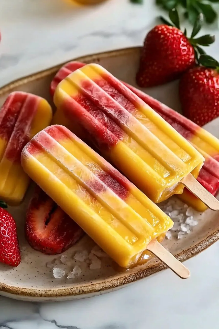 Strawberry Mango Popsicles