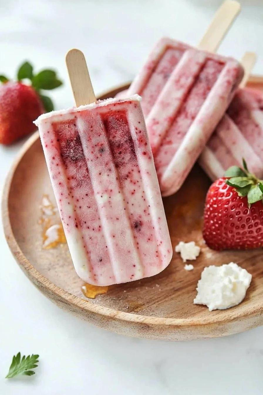 Strawberry-Ricotta Popsicles