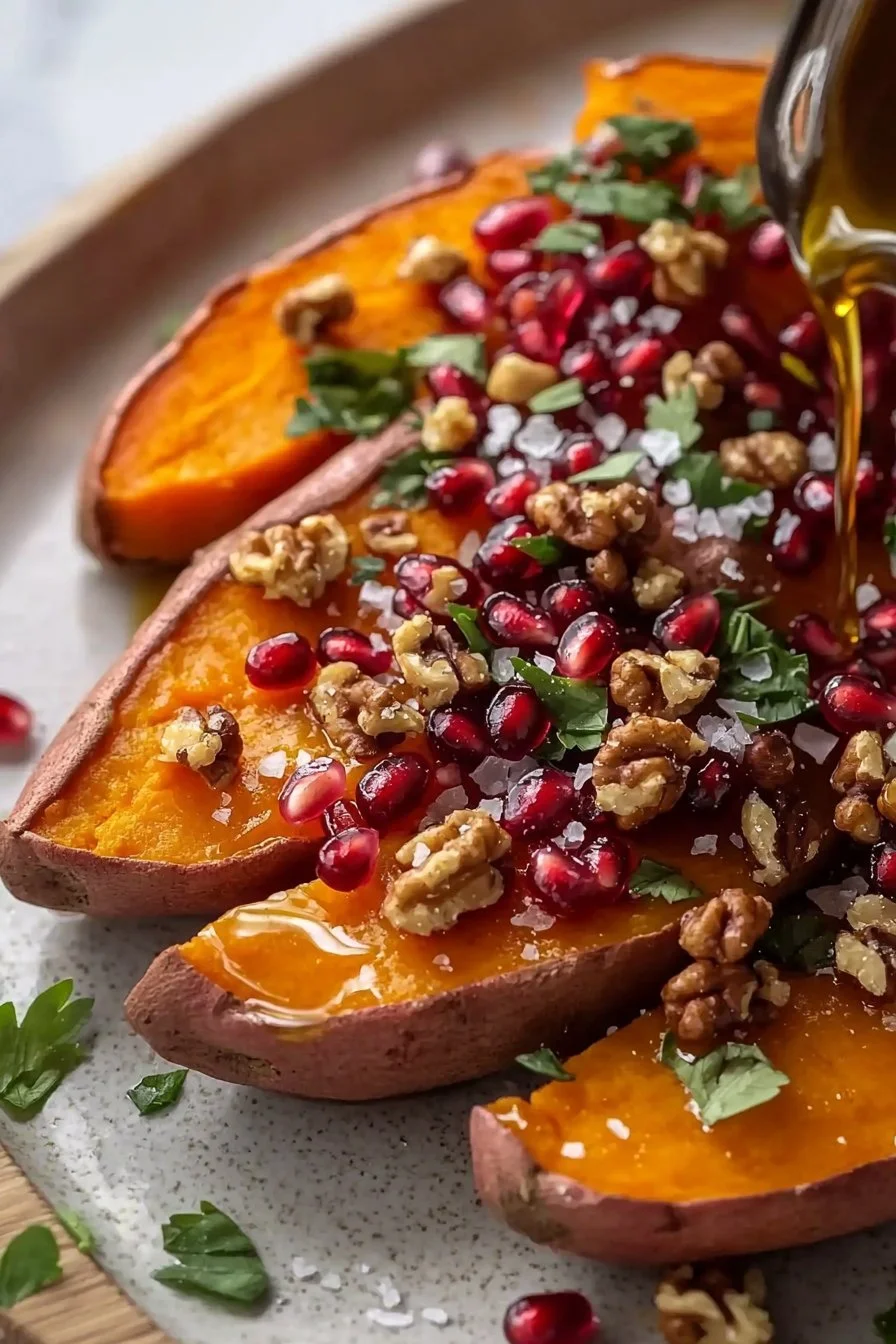 Sweet Potato with Pomegranate Crunch