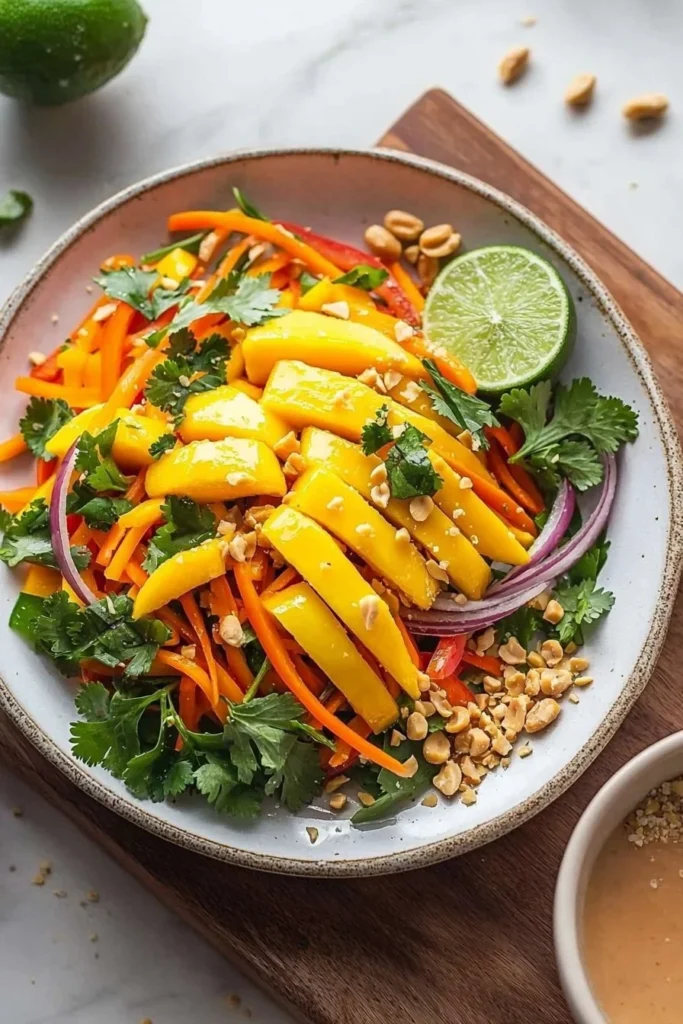 Fresh Thai Mango Salad with herbs and zesty dressing