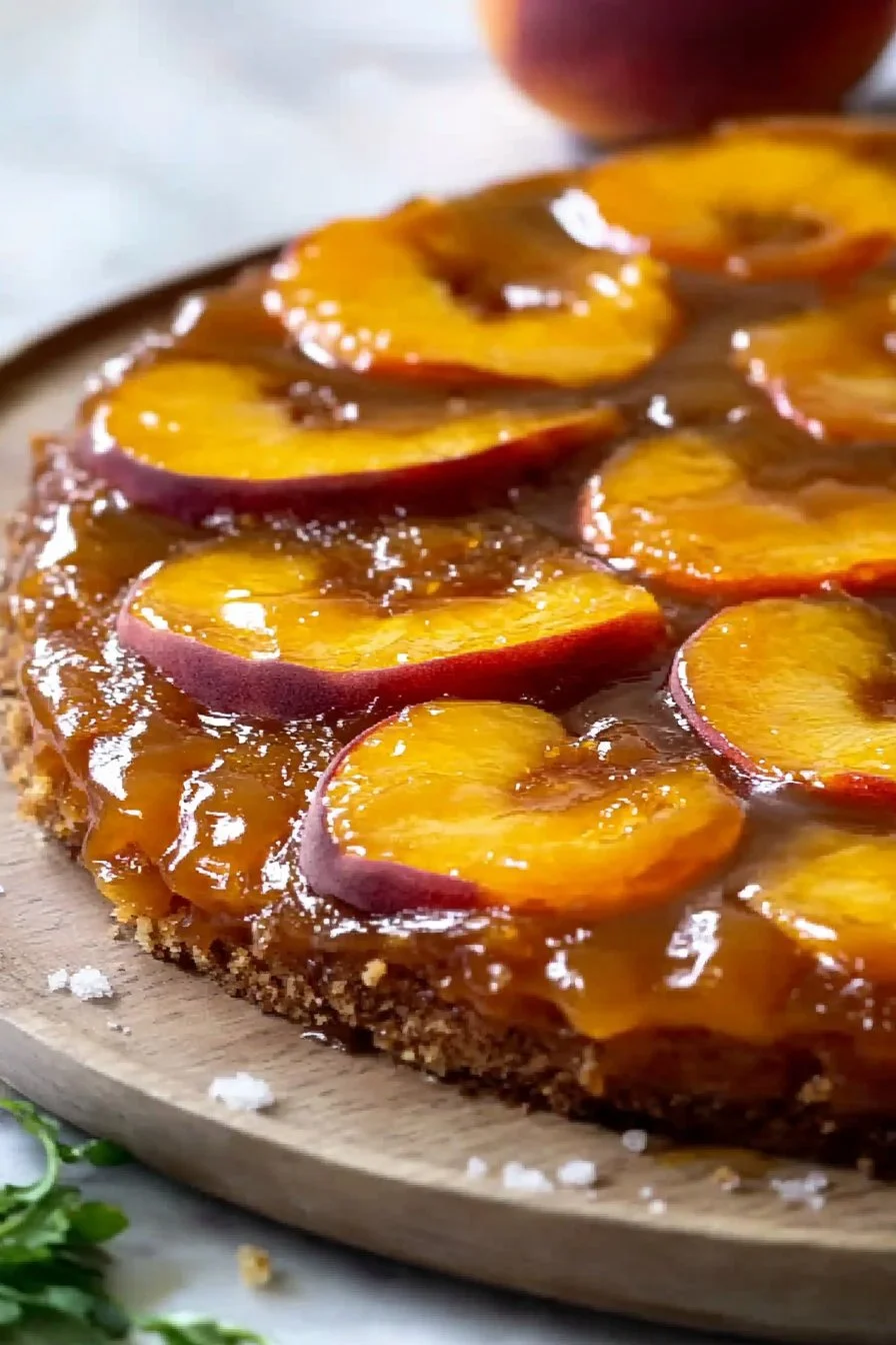 The Best Caramel Peach Upside Down Cake