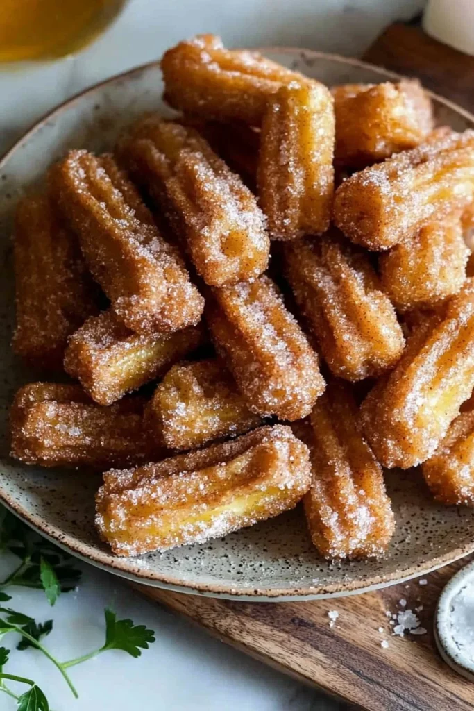 Delicious churro bites dusted with cinnamon sugar