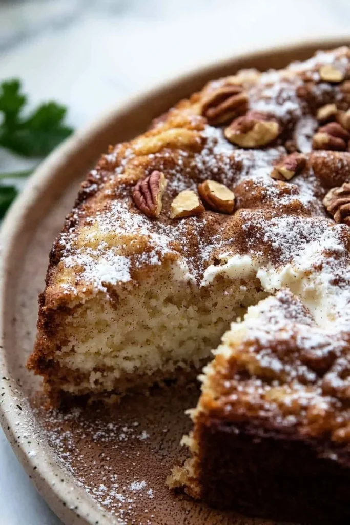 Delicious slice of the best coffee cake with a crumbly topping