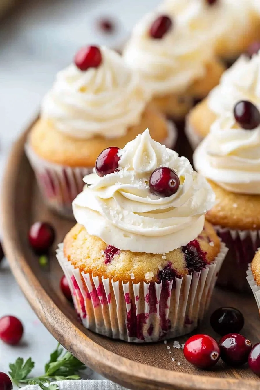 The Best Cranberry Cream Cupcakes