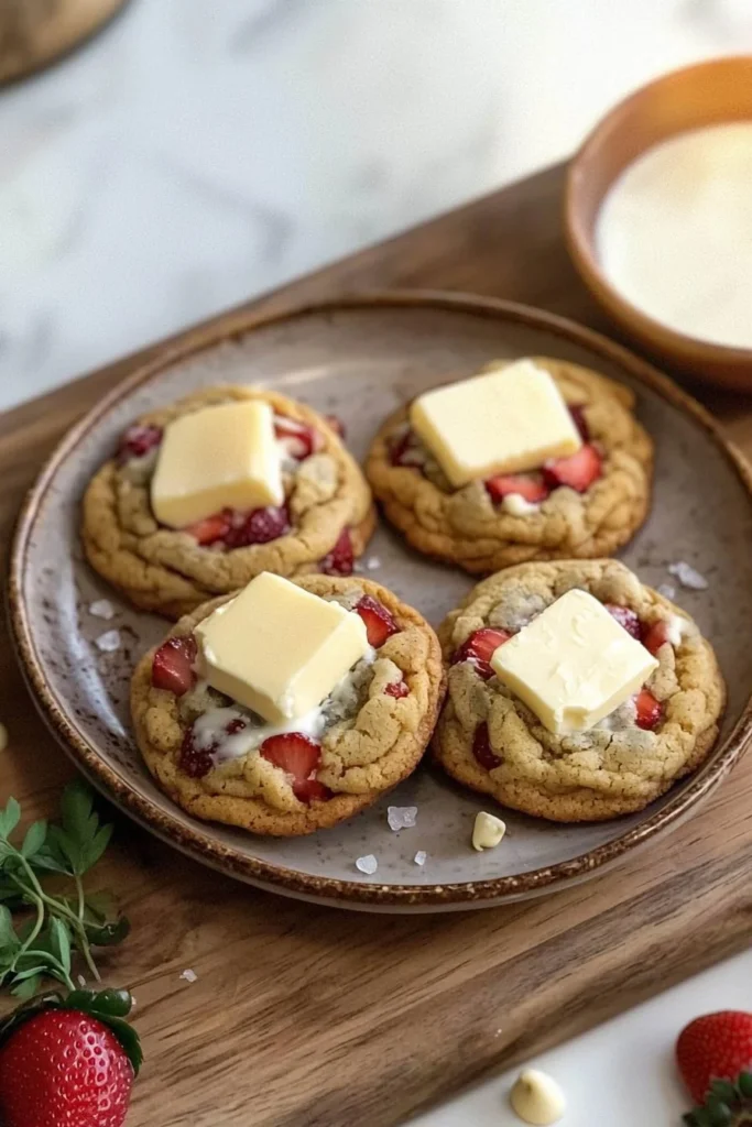 Delicious homemade strawberry cheesecake cookies with a creamy filling