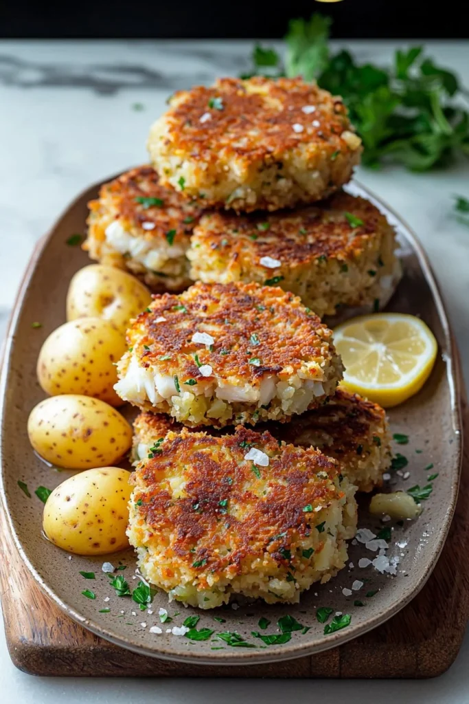 Delicious fish cake served with garnish on a plate