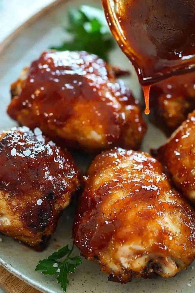 Crispy Oven Baked BBQ Chicken with two simple ingredients
