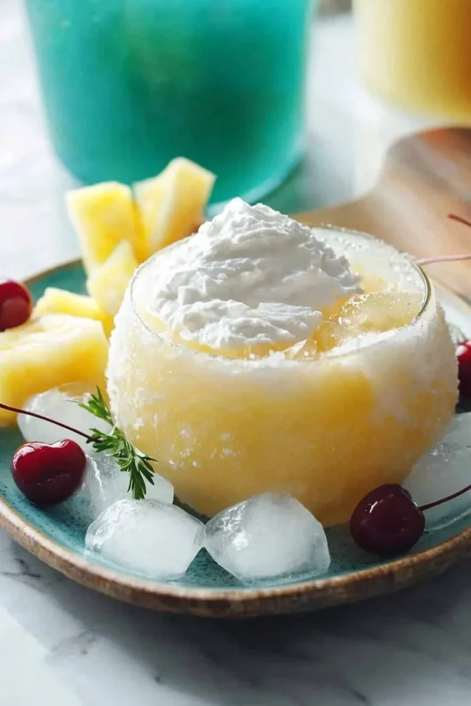 Ultimate Sweet Snowball Punch served in a festive bowl with colorful garnishes.