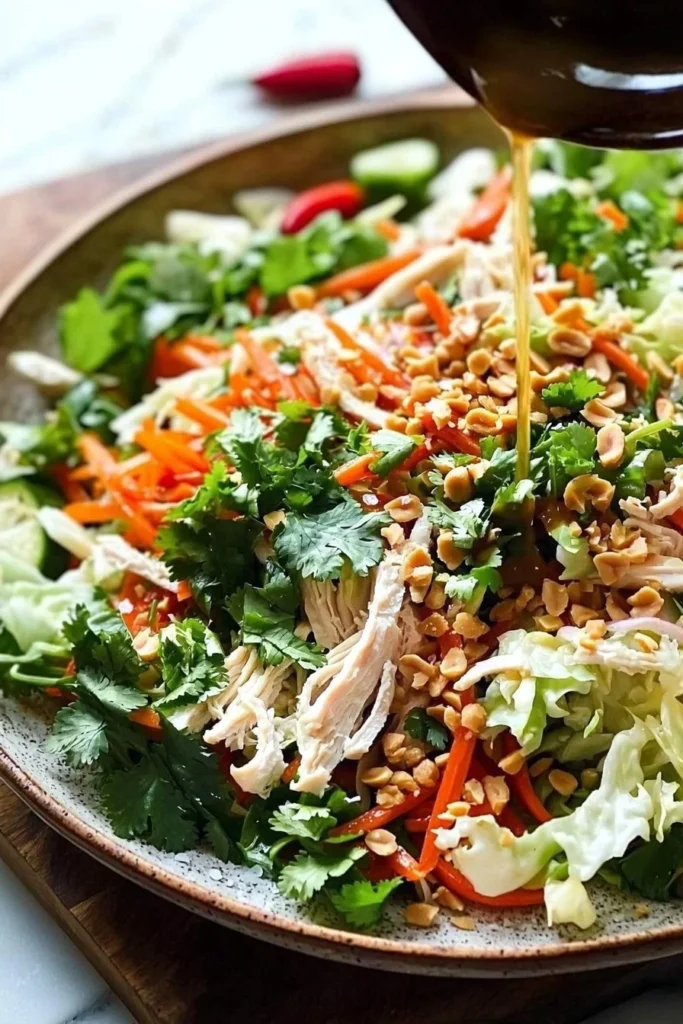 Vibrant Vietnamese Chicken Salad with fresh herbs and chicken slices