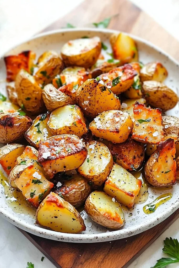 Crispy air fryer roasted potatoes served in a bowl