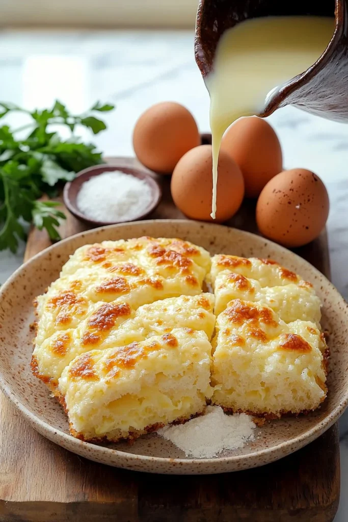 Freshly baked Argentinean cheese bread with melted cheese and golden crust