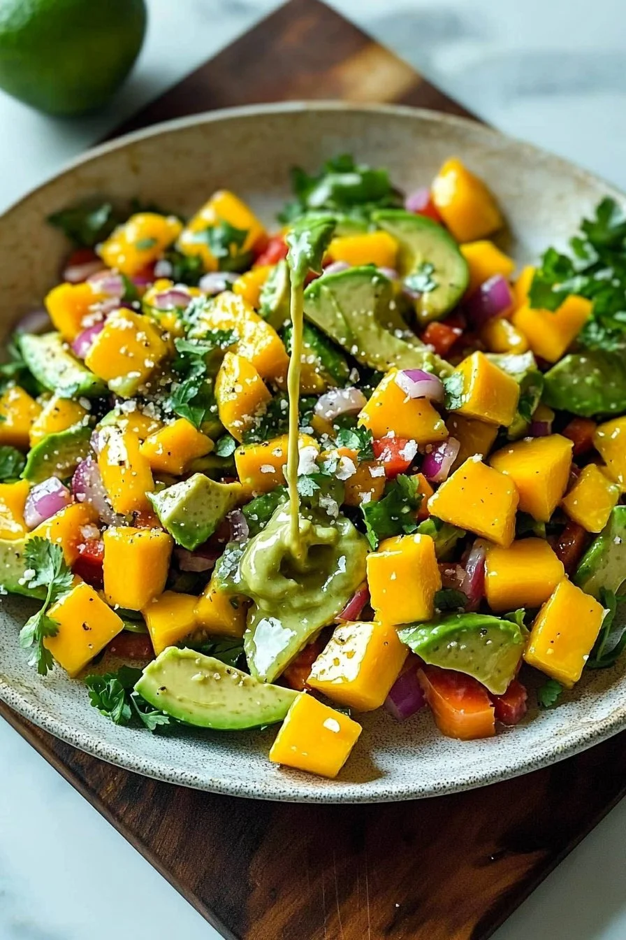 Avocado Mango Salad with Zesty Lime Dressing