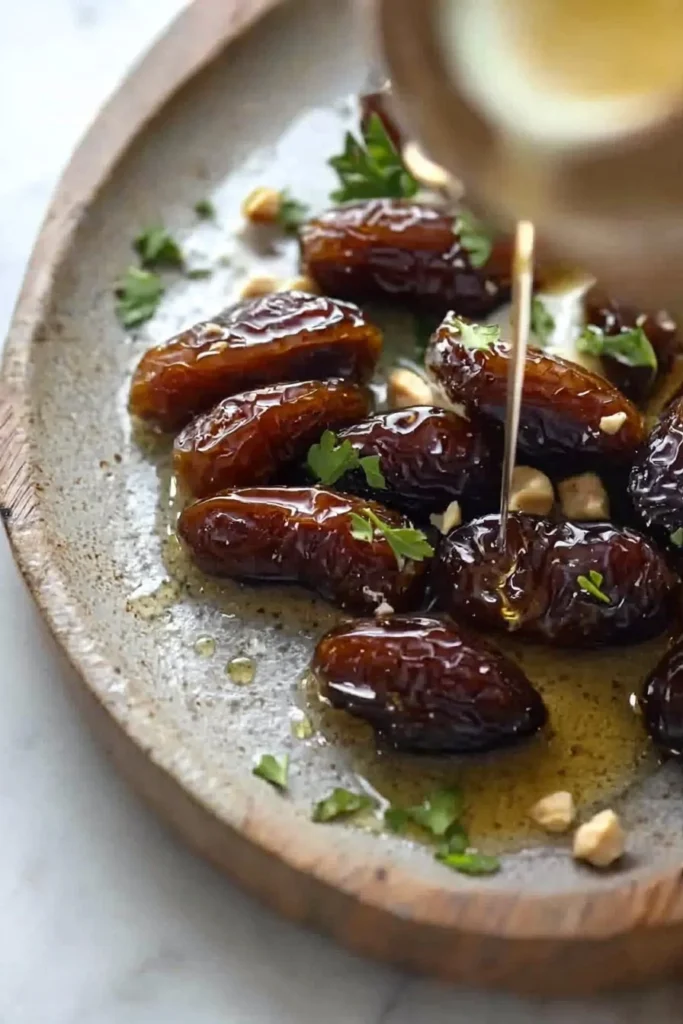 Butter sautéed dates served with Greek yogurt for a tasty dessert.