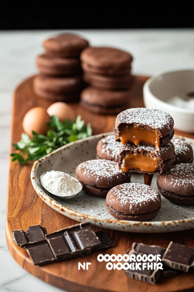 Delicious Chocolate Argentinian Alfajores filled with rich chocolate
