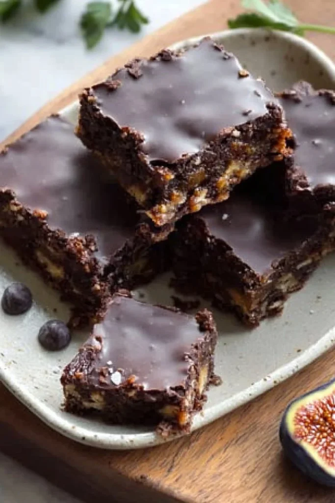 Homemade Chocolate Fig Bars with rich chocolate and dried figs