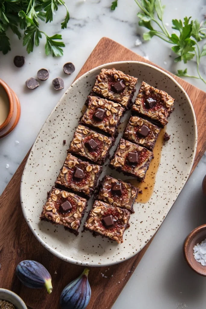 Delicious Chocolate Fig Bars with chocolate coating and fig filling