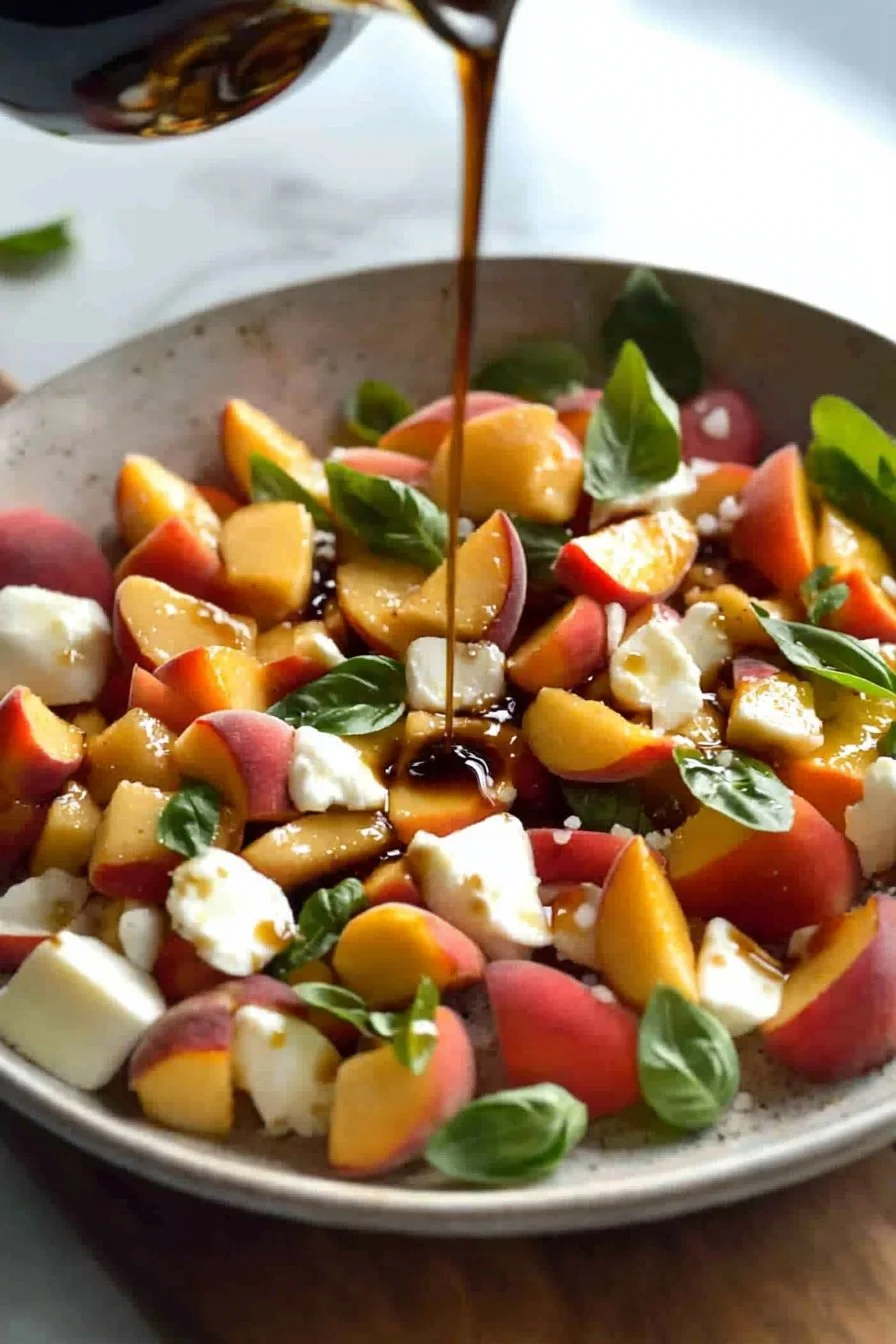 Chopped Peach Caprese Salad