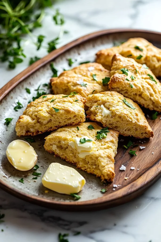 Classic Bisquick scones served on a plate with butter and jam