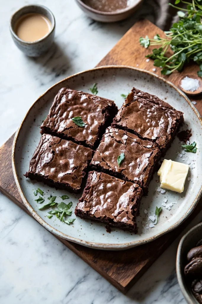 Delicious coffee cream brownies with chocolate frosting