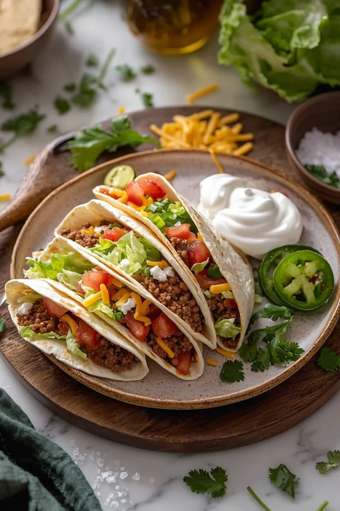 Delicious homemade Crunchwraps ingredients and presentation