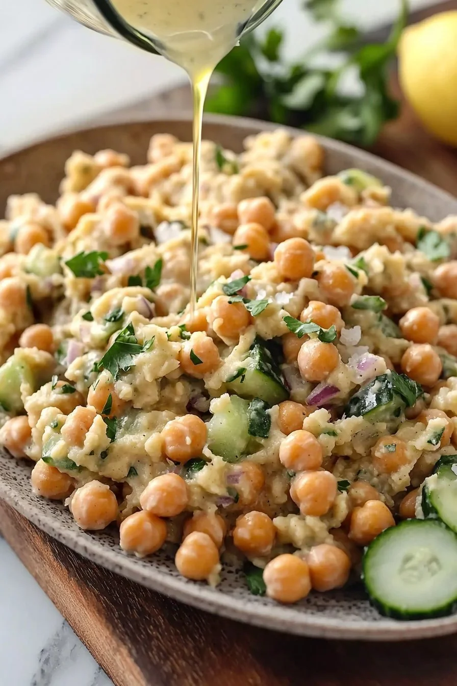 Easy Mashed Chickpea Salad