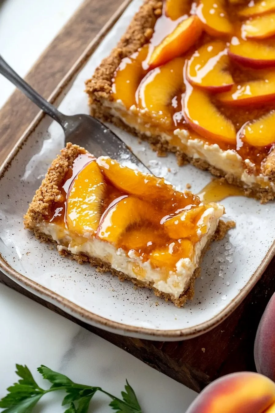 Easy Peach Cheesecake Bars