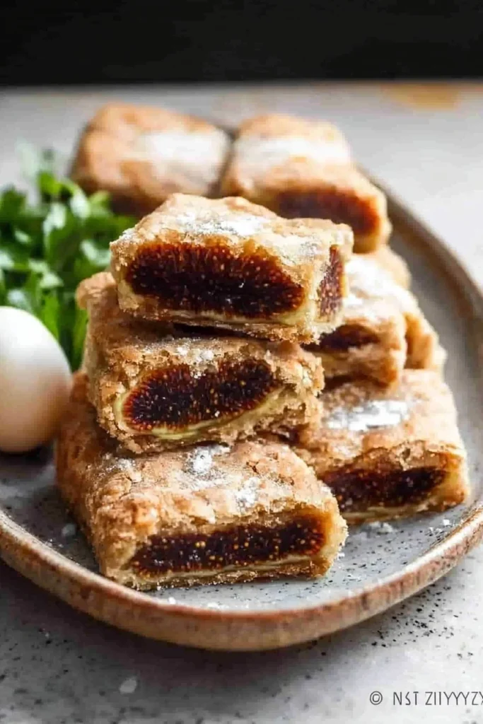 Freshly baked Fig Newtons with ripe figs filling