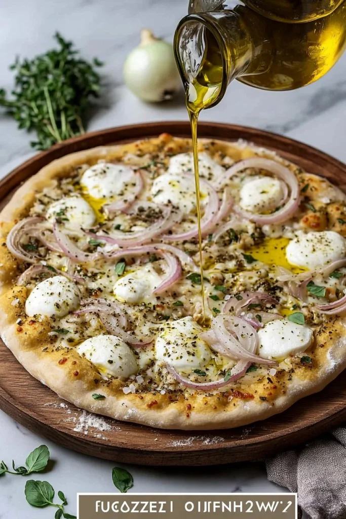 Delicious Fugazzeta - Argentine stuffed pizza with cheese and onions.