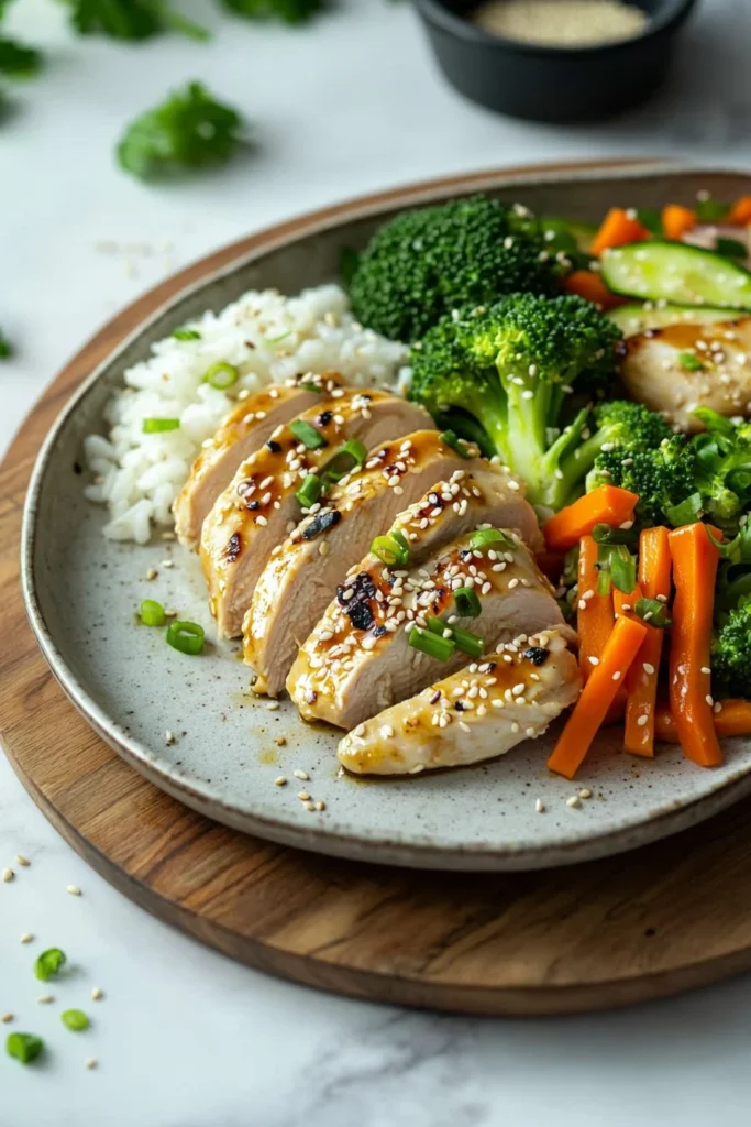 Delicious Garlic Chicken Bento Box with fresh ingredients and tender chicken