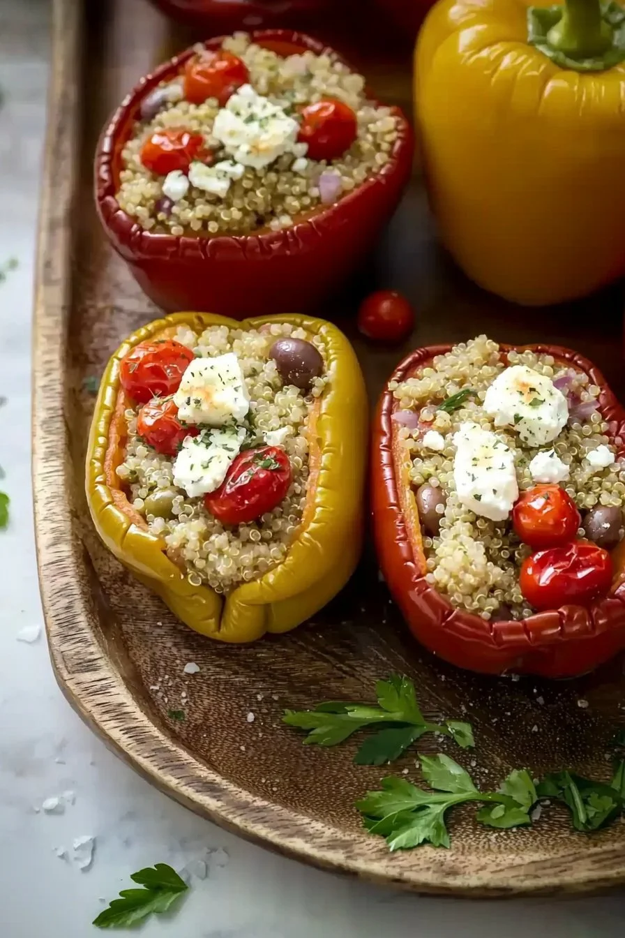 Greek Stuffed Peppers With Feta Cheese