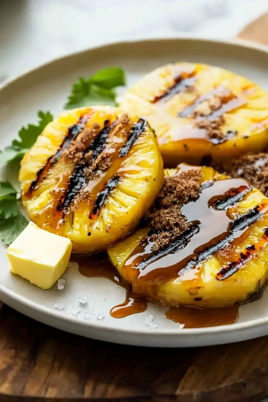 Grilled Pineapple with Caramelized Brown Sugar