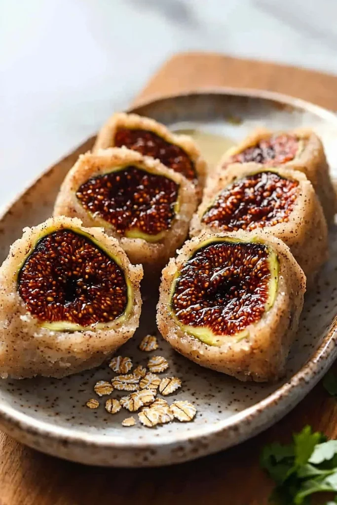 Healthy fig rolls made with natural ingredients for a nutritious snack option.