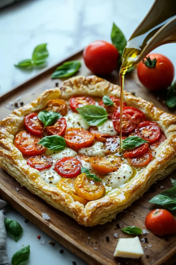 Delicious Heirloom Tomato Tart with fresh tomatoes and herbs