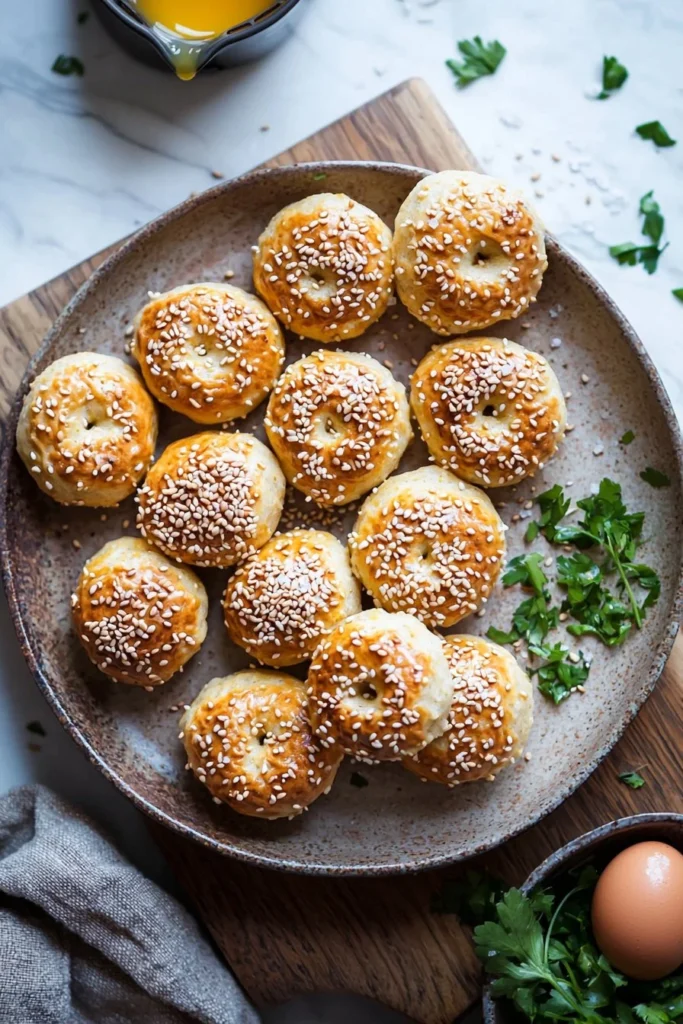 Delicious homemade air fryer mini bagels ready to be served