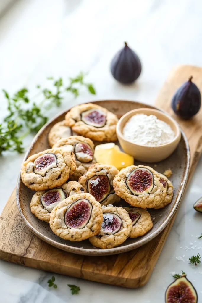 Freshly baked homemade fig cookies on a cooling rack.