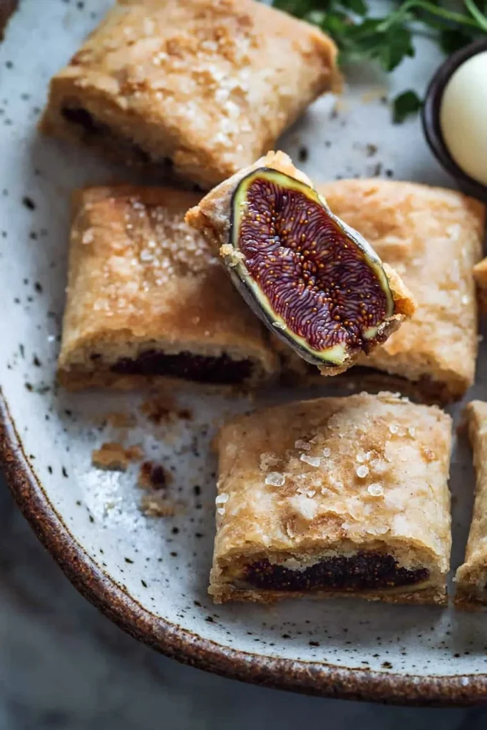 Delicious homemade Fig Newtons cookies on a plate, perfect for snacking.