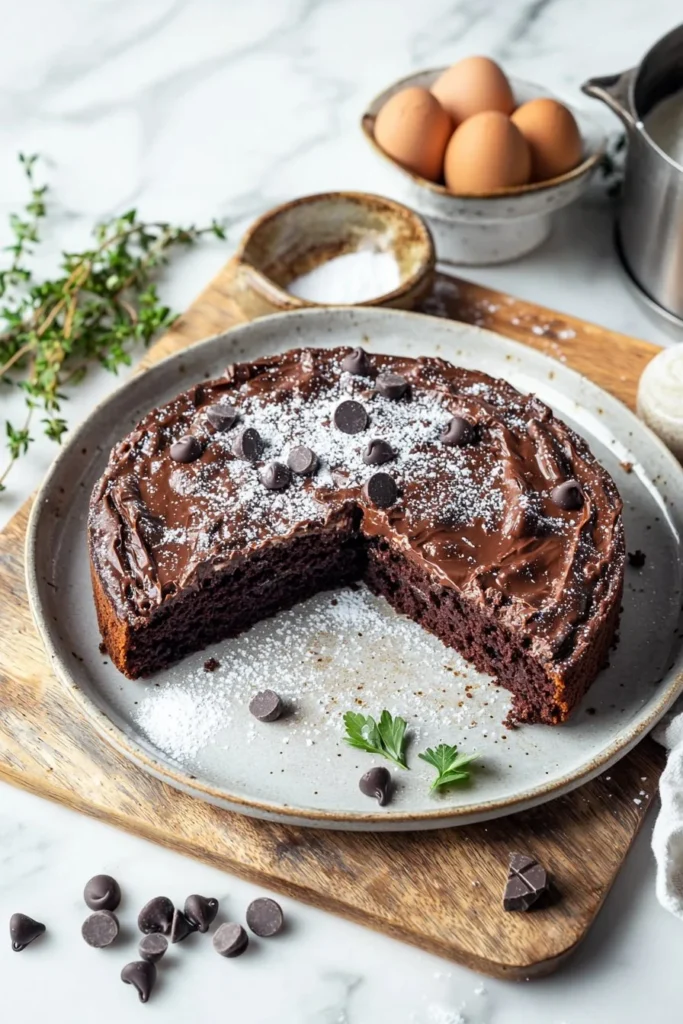 Delicious Italian chocolate ricotta cake served on a plate