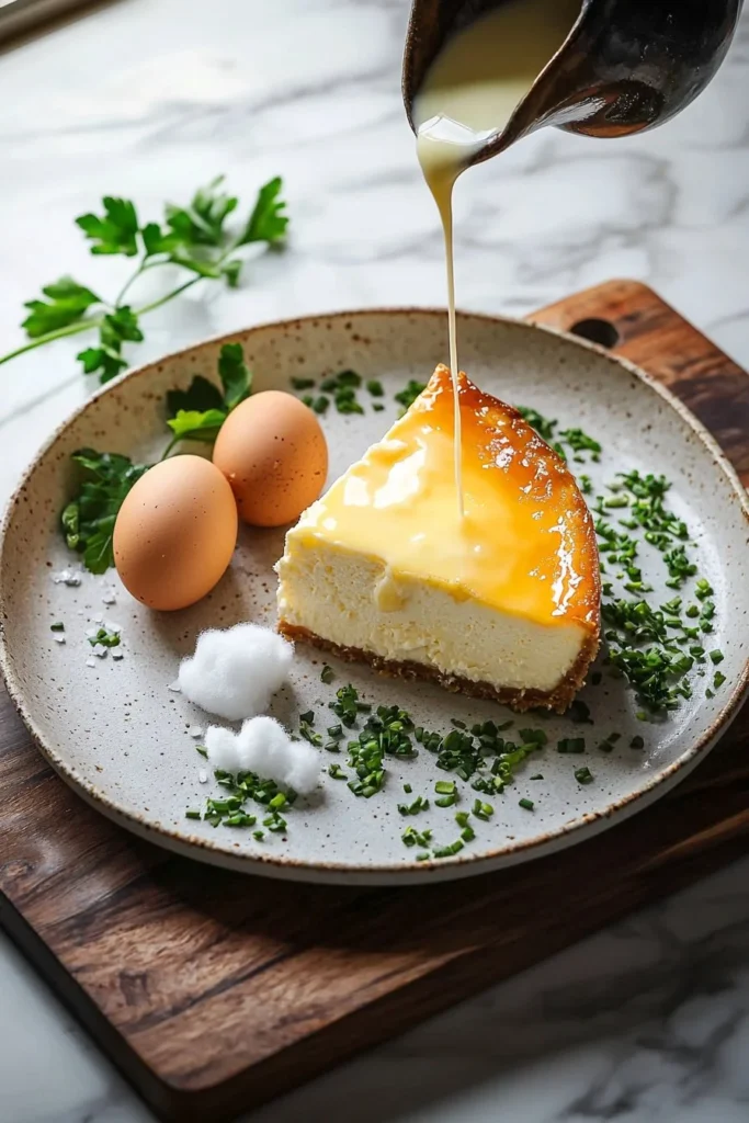 Fluffy Japanese Cotton Cheesecake served on a plate with fresh fruit