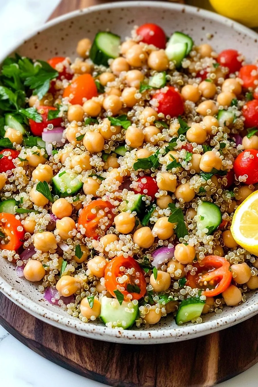 Lemon Quinoa Chickpea Salad