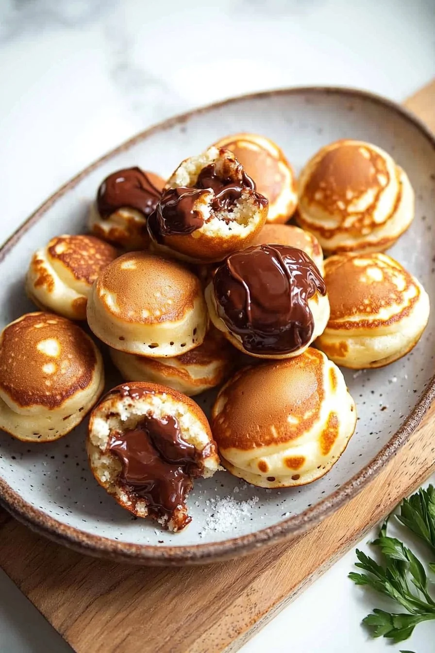 Nutella Filled Mini Pancake Bombs
