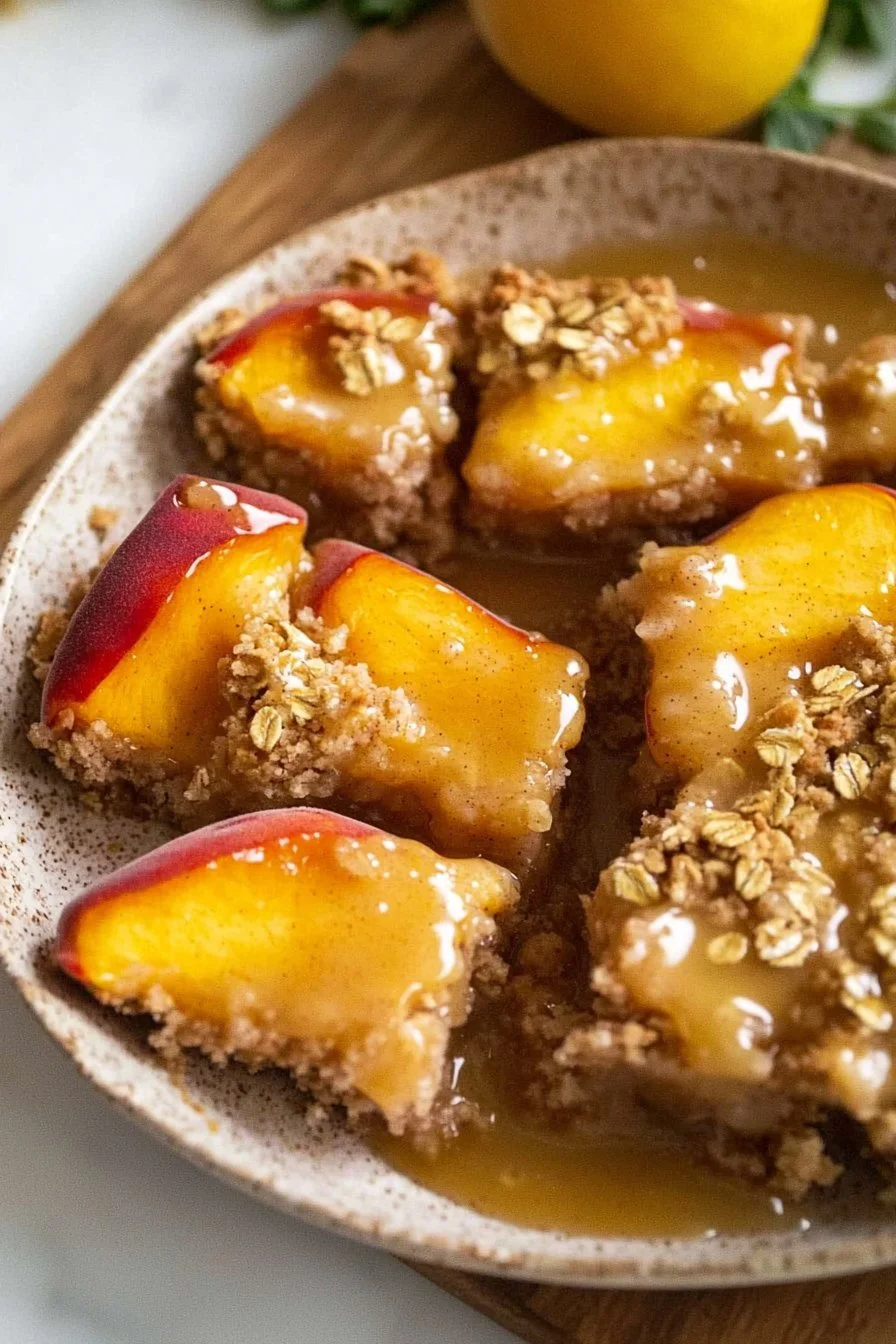 Peaches and Cream Crumble Bars
