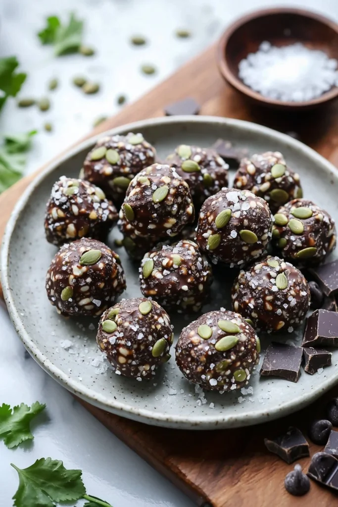 Delicious pumpkin seed chocolate bites for a healthy snack