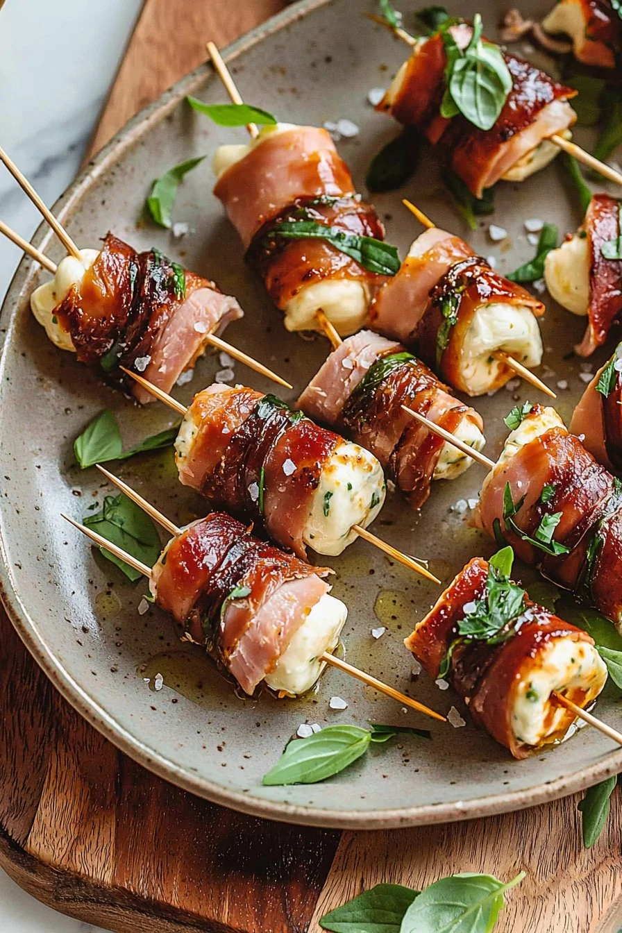 Smoked Turkey Wrapped Mozzarella Bites