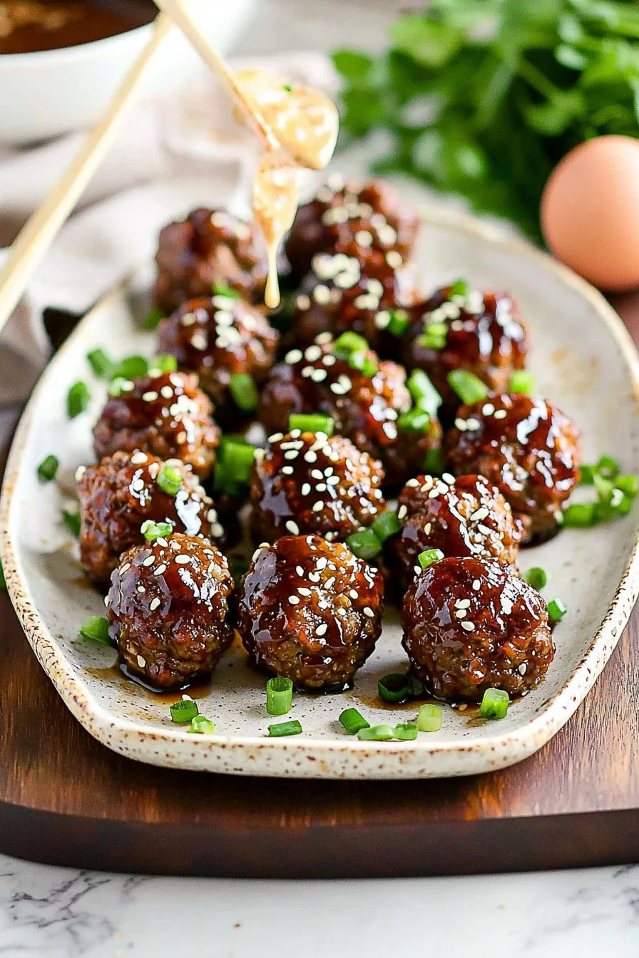 Sweet and Tangy Asian Beef Meatballs