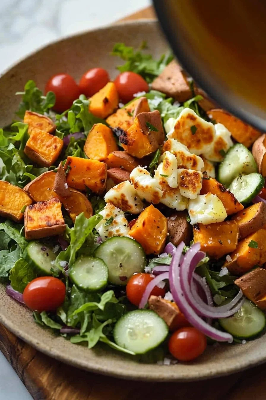 Sweet Potato Halloumi Chopped Salad