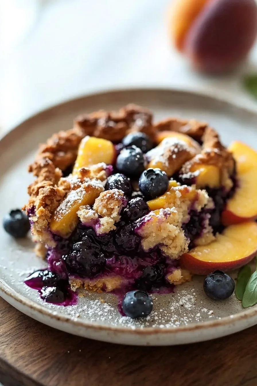 The Best Blueberry Peach Cobbler