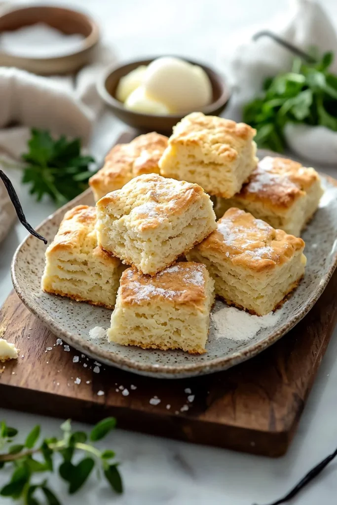 Delicious homemade vanilla scones on a plate with fresh berries