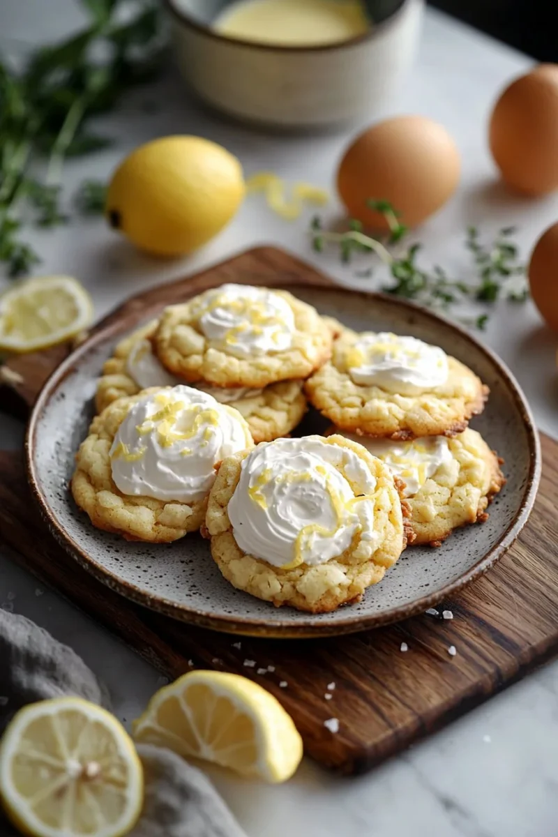 Three-ingredient lemon cookies made with cool whip, delicious and easy to prepare.